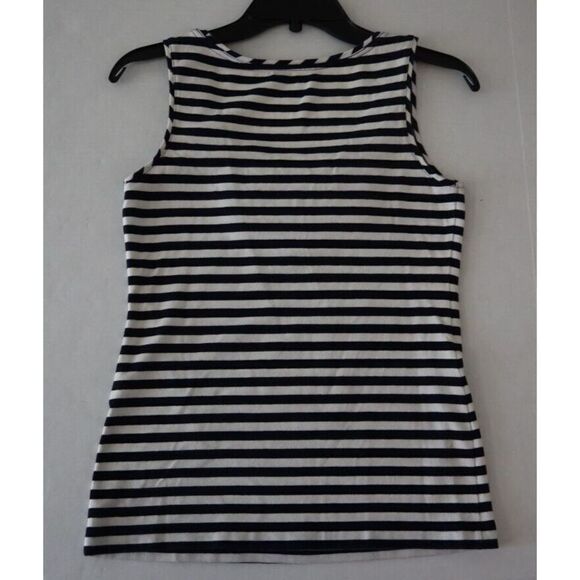 Kate Spade NJMU1145 Women's Sz XS Navy Blue/White Striped Beaded Tank Top $110 - Picture 2 of 5